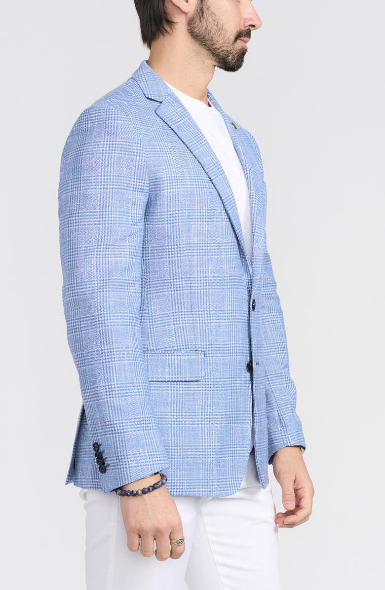 CRICKETEER Glen Plaid Cotton Blend Sport Coat, Alternate, color, Blue
