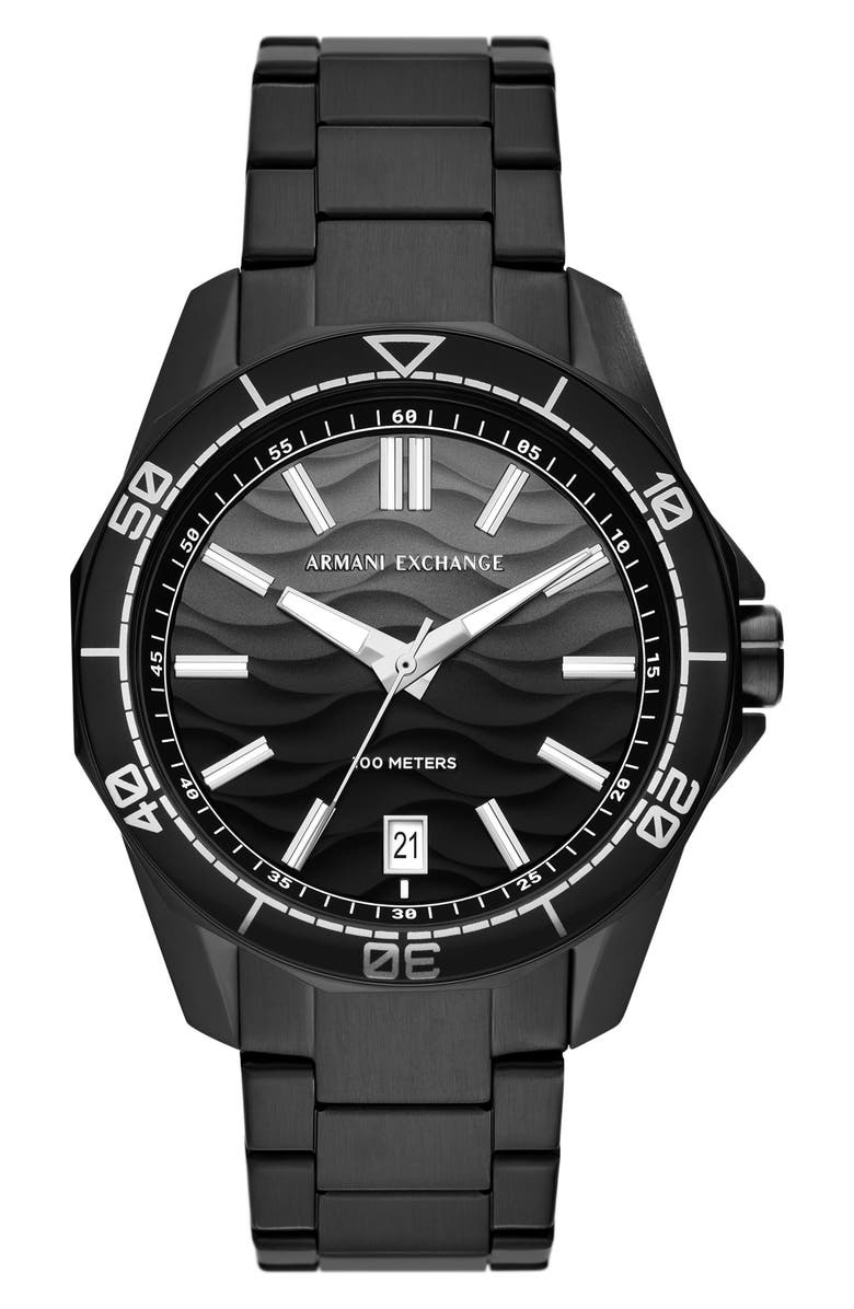 AX Armani Exchange Bracelet Strap Watch, 44mm, Main, color, Black