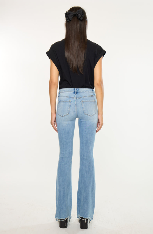 Kancan Azul Mid Rise Flare Jeans In Blue