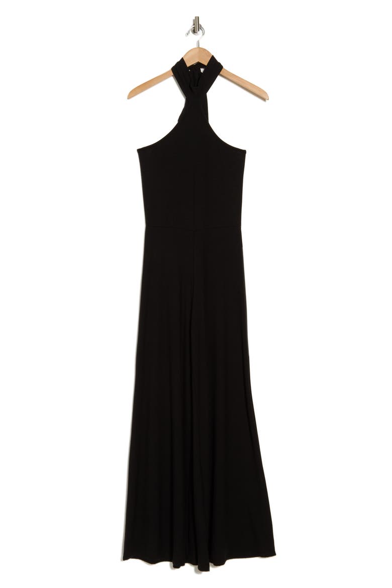Halter Neck Jumpsuit, Alternate, color, BLACK