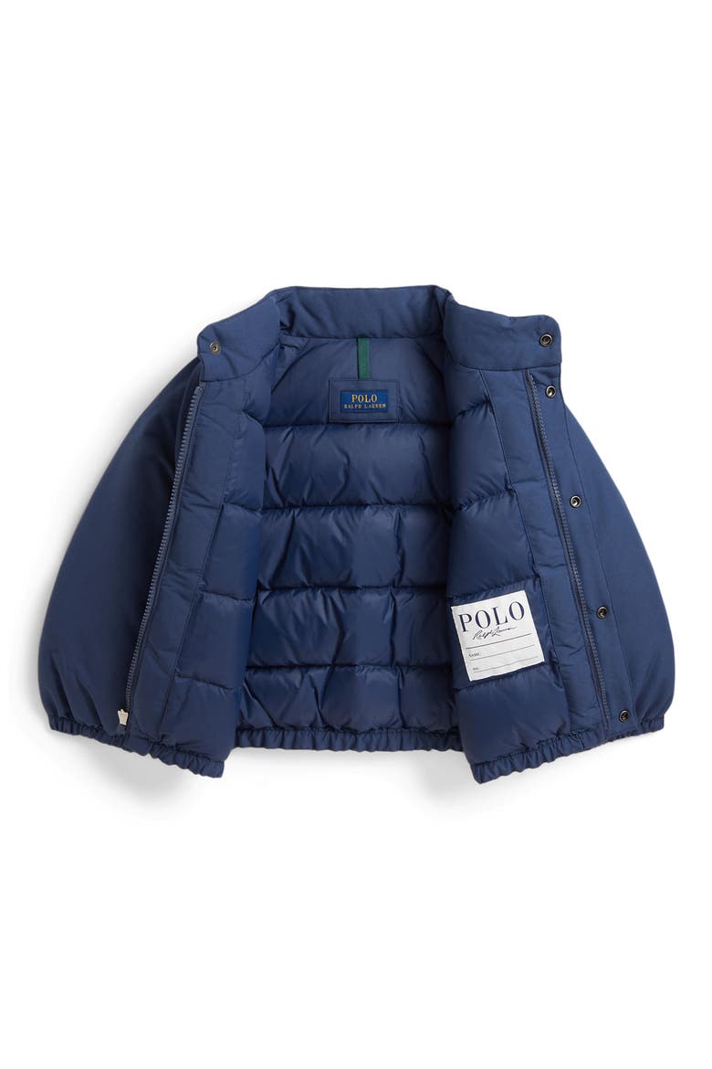 Kids' Down Fill Bomber Jacket, Alternate, color, RUSTIC NAVY