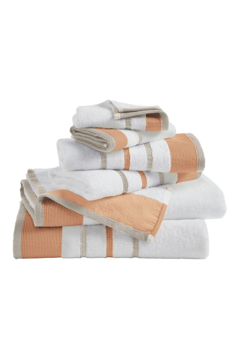 Luxurious Cotton 6-Piece Decorative Towel Set, Main, color, CLAY / TAUPE