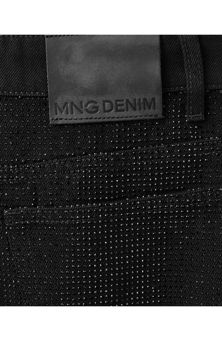 MANGO x Kaia Gerber Rhinestone Balloon Jeans, Alternate, color, 