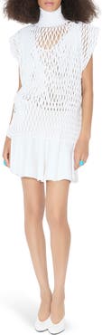 Alaïa Macramé Cap Sleeve Drop Waist Dress