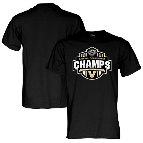 Blue 84 Unisex Black Vanderbilt Commodores 2025 Sec Baseball Conference Tournament Champions T-shirt