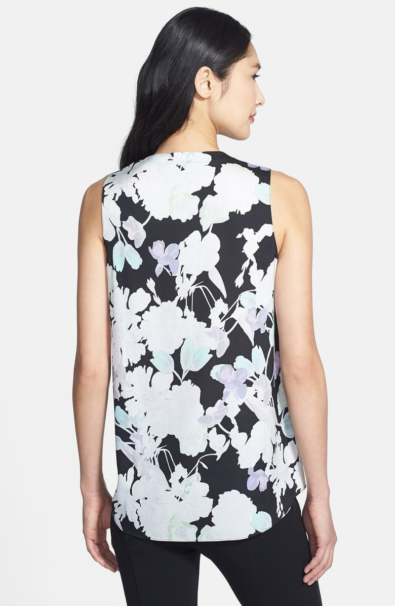 Classiques Entier<sup>®</sup> Print Sleeveless Stretch Silk V-Neck Blouse, Alternate, color, 