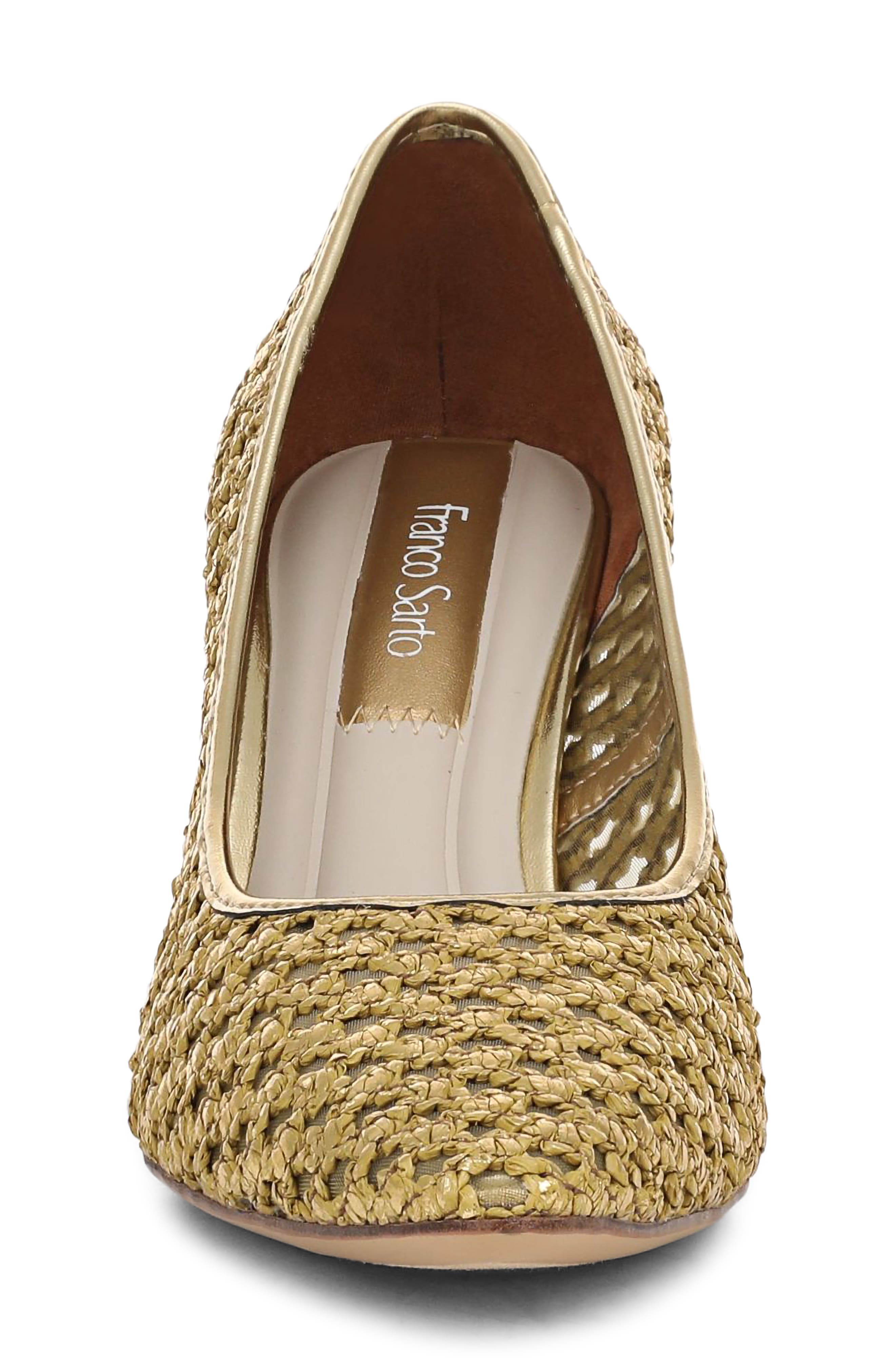 Franco Sarto Julissa Pointed Toe Pump, Alternate, color, Gold Woven