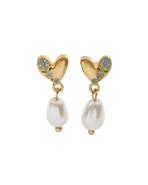 Fable England Forget-Me-Not Heart & Pearl Earrings