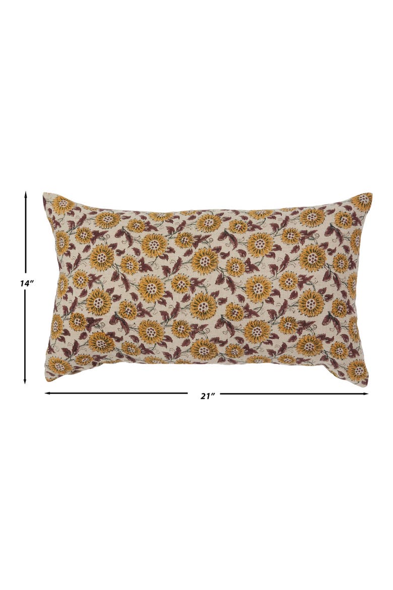 Field of Flowers Throw Pillow, Alternate, color, YELLOW MULTI