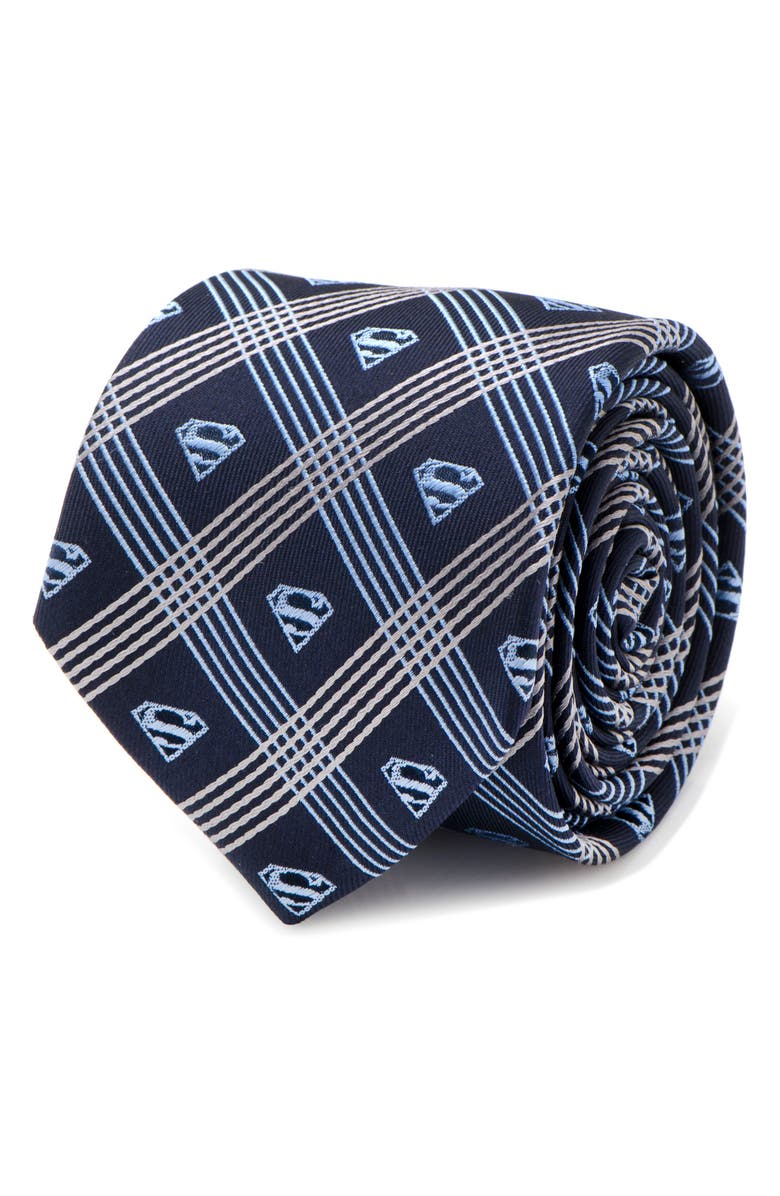 Cufflinks, Inc. Superman Shield Silk Tie, Alternate, color, Grey/ Navy