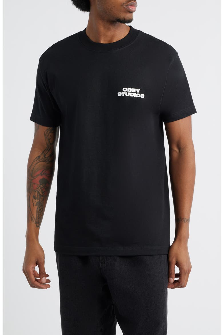 Sky Face Graphic T-Shirt, Main, color, BLACK