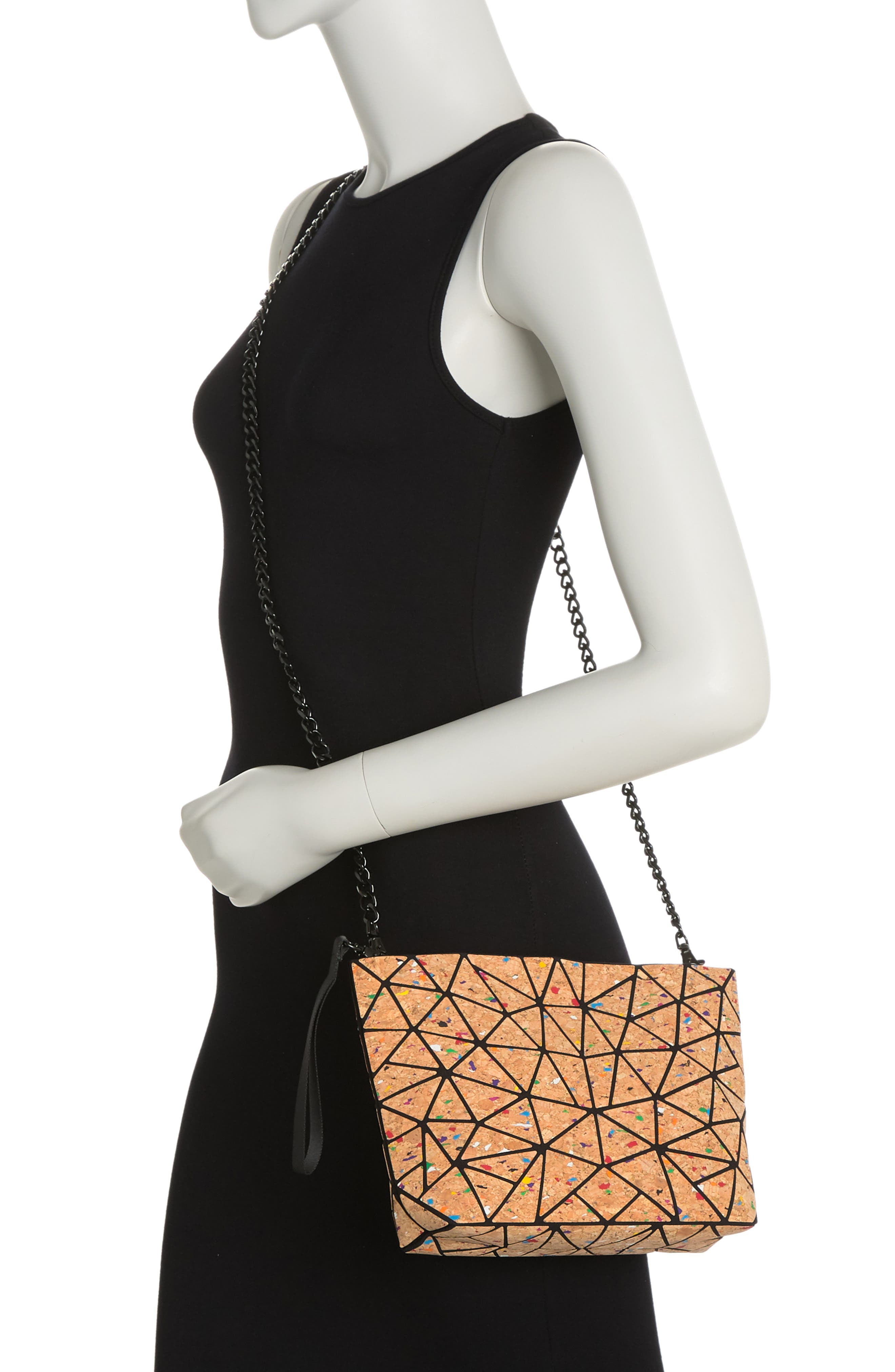 PATRIZIA LUCA Slanted Triangle Convertible Clutch, Alternate, color, Multi Cork