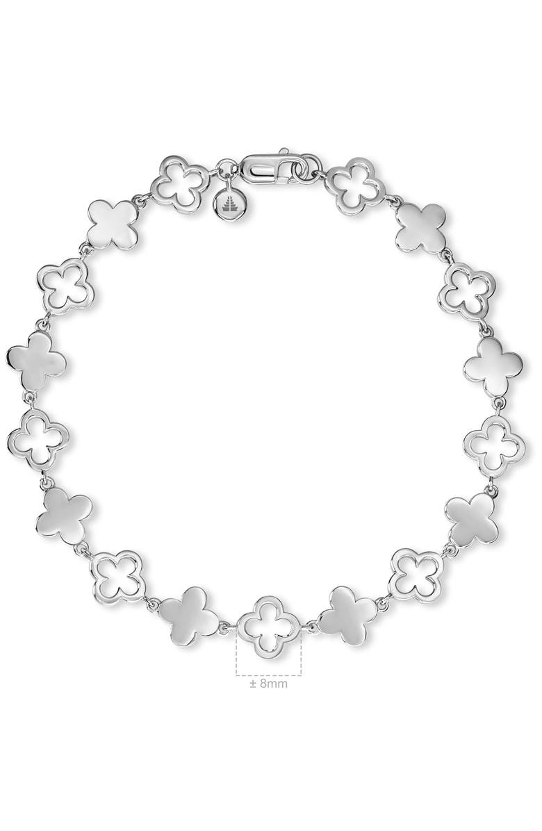 DEVATA Clover Chain Bracelet in Rhodium Plated Sterling Silver, 8mm, Alternate, color, Silver