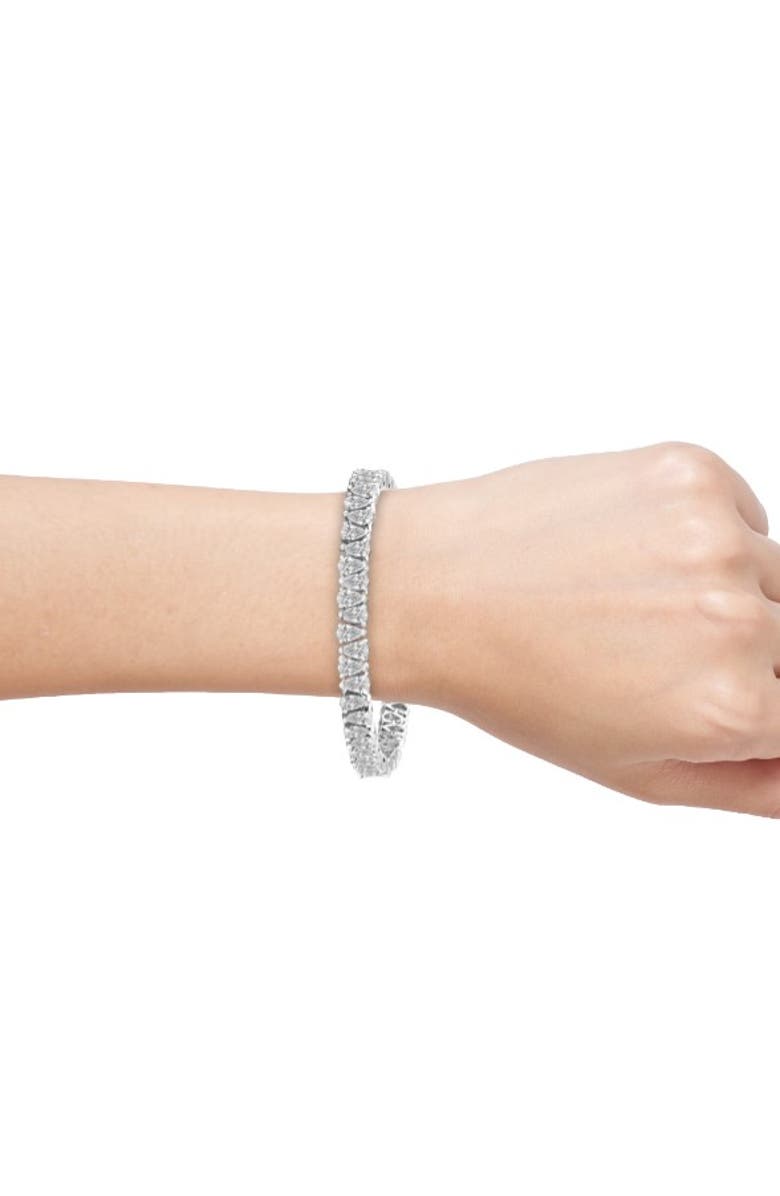 Bliss Diamond 10Ct Pear Shape Diamond Tennis Bracelet Wide 14k Gold Lab Grown, Alternate, color, 14K White Gold