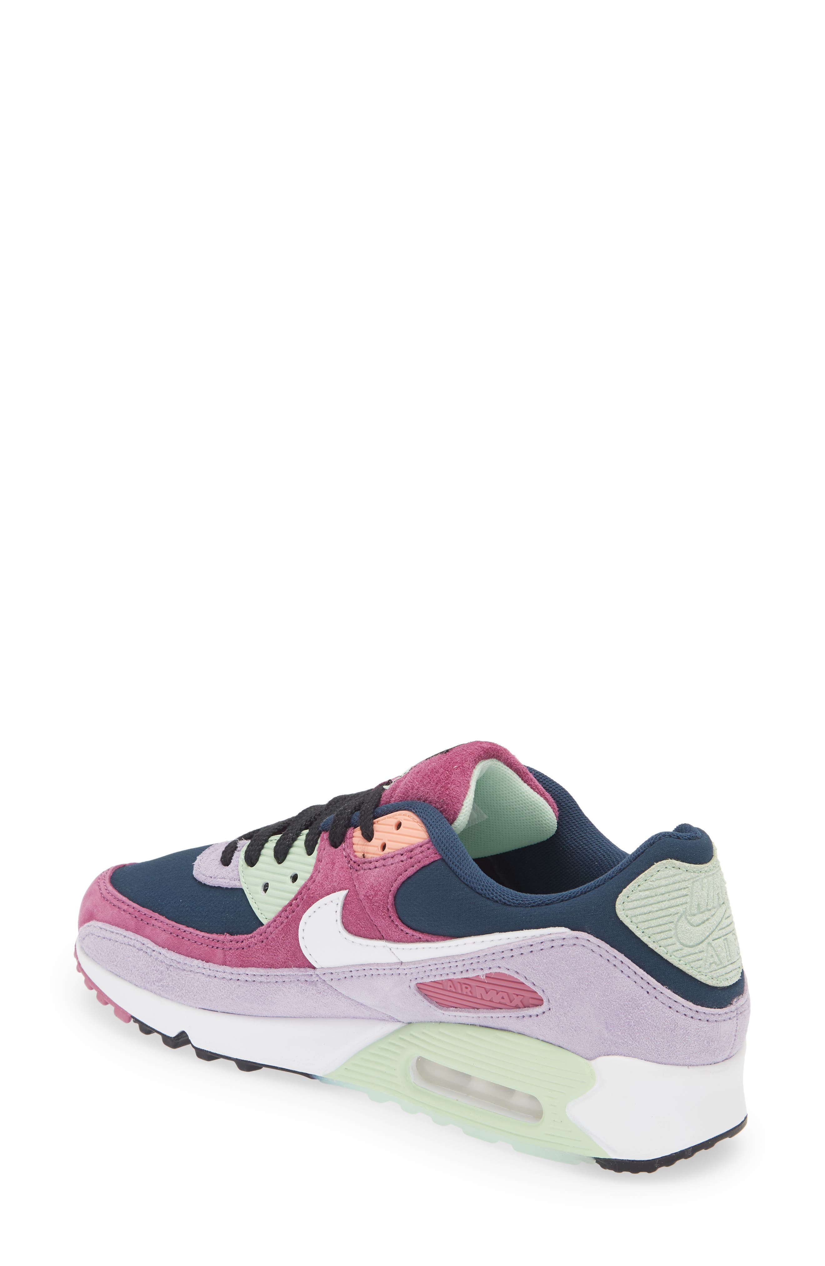 Air Max 90 NRG Sneaker, Alternate, color, LIGHT BORDEAUX/ WHITE/ NAVY