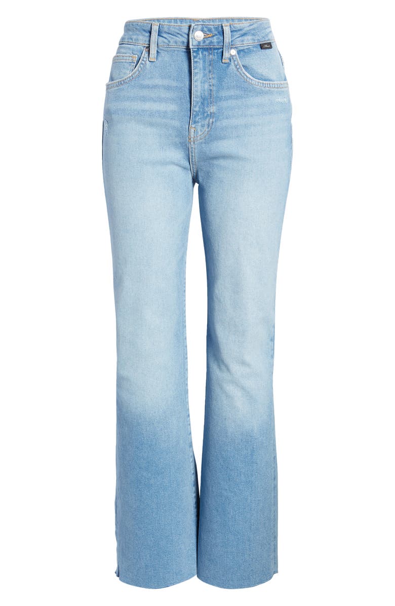 Mavi Jeans Mavi Victoria High Waist Distressed Raw Hem Wide Leg Jeans, Alternate, color,