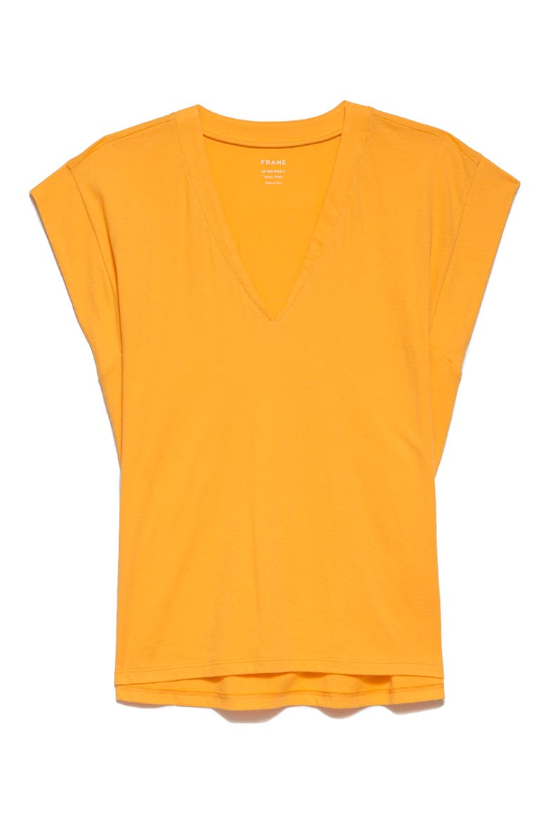 Le Mid Rise V-Neck T-Shirt, Main, color, KUMQUAT