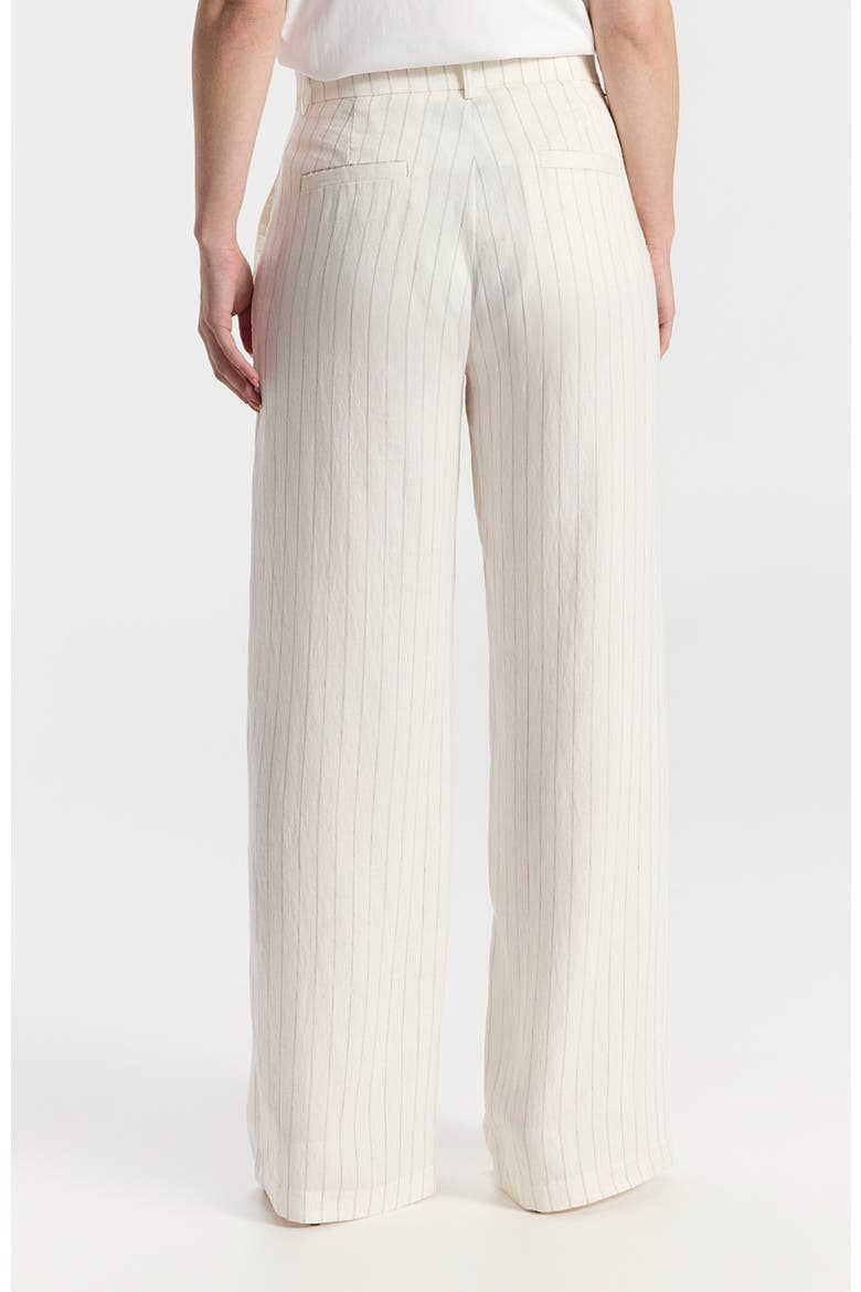 Liana High Waist Pinstriped Tailored Trousers, Alternate, color, White With Gray Pinstripes