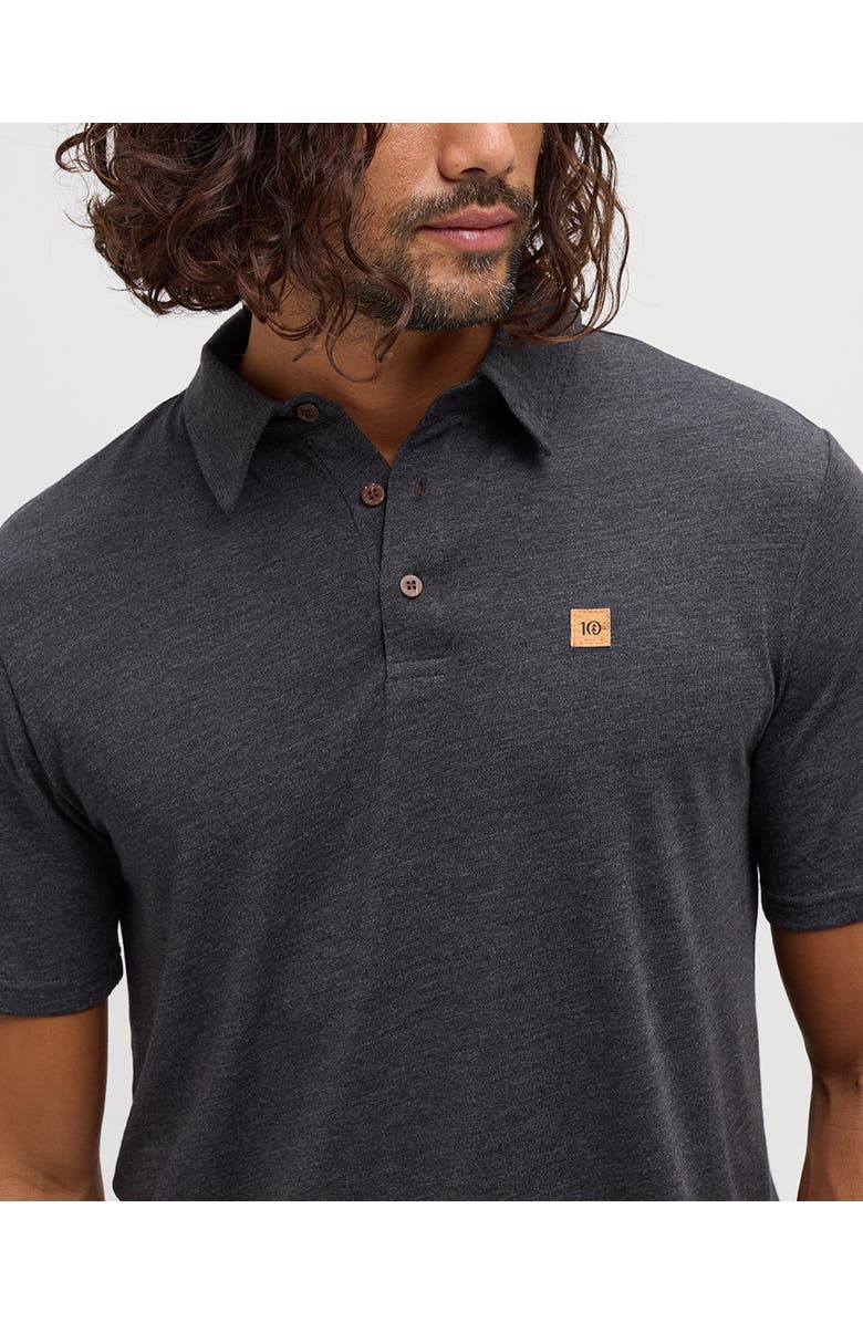tentree Astir Polo, Alternate, color, Meteorite Black Heather