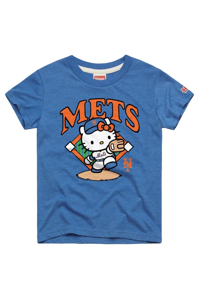 Youth Homage  Royal New York Mets Hello Kitty x MLB Tri-Blend T-Shirt, Main, color, Royal