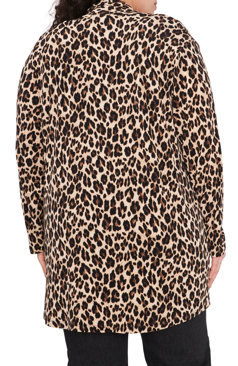 Vince Camuto Long Sleeve Leopard Open Front Cardigan, Alternate, color, 