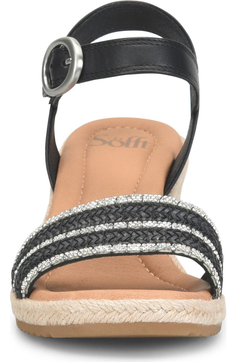 Söfft Inez II Espadrille Ankle Strap Platform Wedge Sandal, Alternate, color, Black