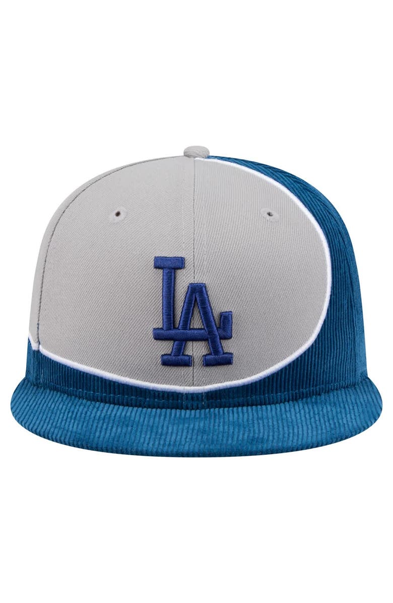 New Era Men's New Era Royal/Gray Los Angeles Dodgers Retro Split Corduroy Snapback Hat, Alternate, color, Royal