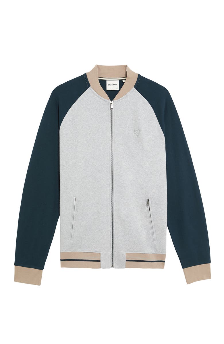 Lyle & Scott Interlock Contrast Raglan Bomber Jacket, Alternate, color, Carbon