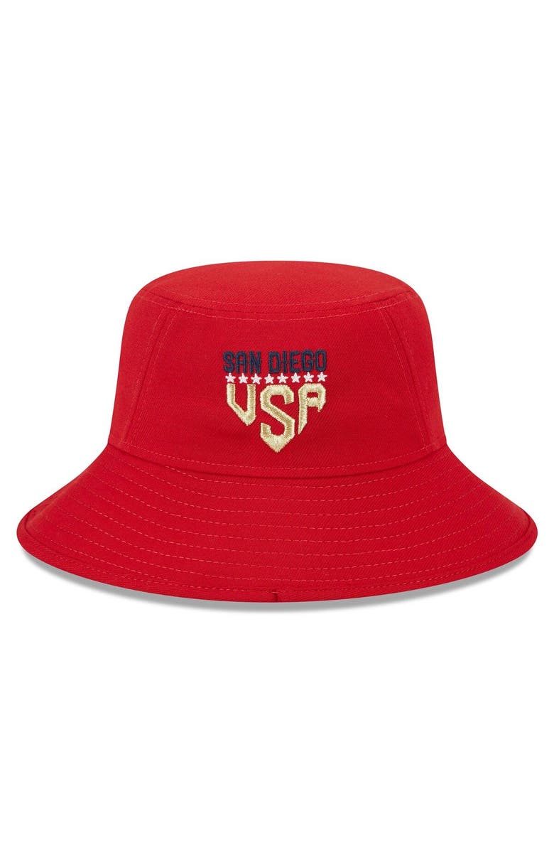 New Era Men's New Era Red San Diego Padres 2023 Fourth of July Bucket Hat, Alternate, color,