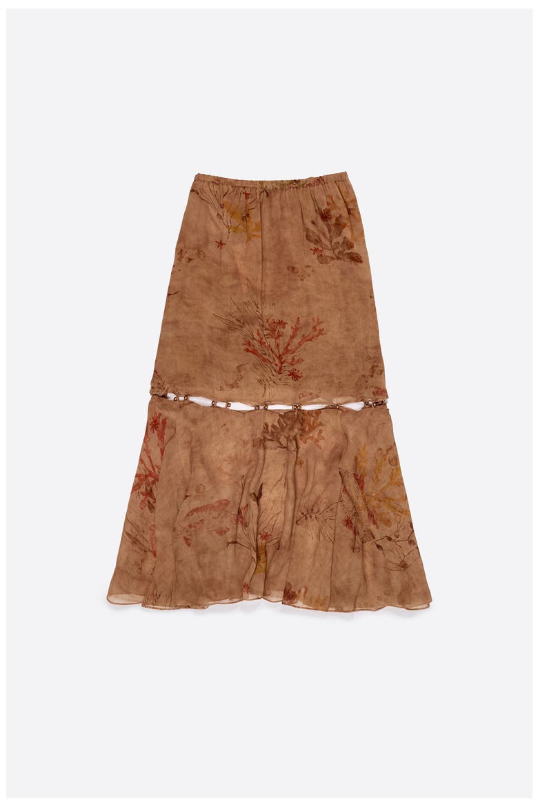 Flared Buttoned Skirt, Alternate, color, UNDERWATER GARDEN
