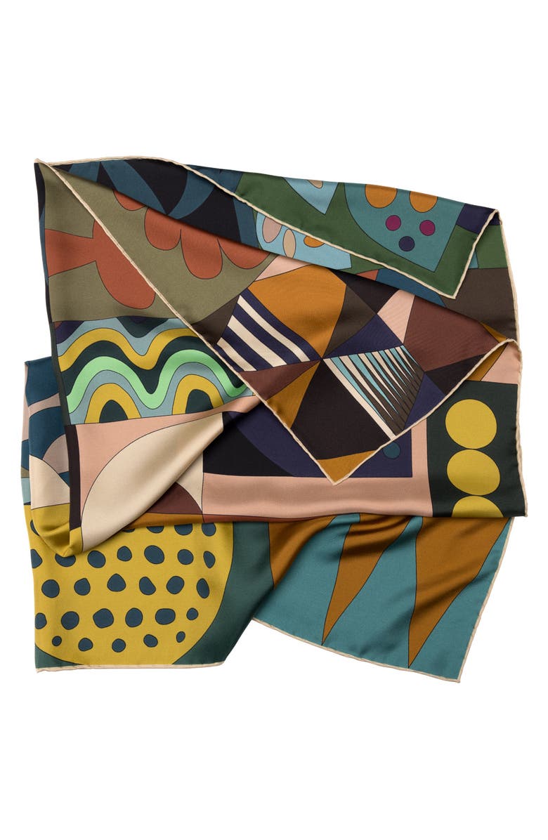 Elizabetta Olivia - Hand Rolled Large Silk Foulard for Women, Alternate, color, 