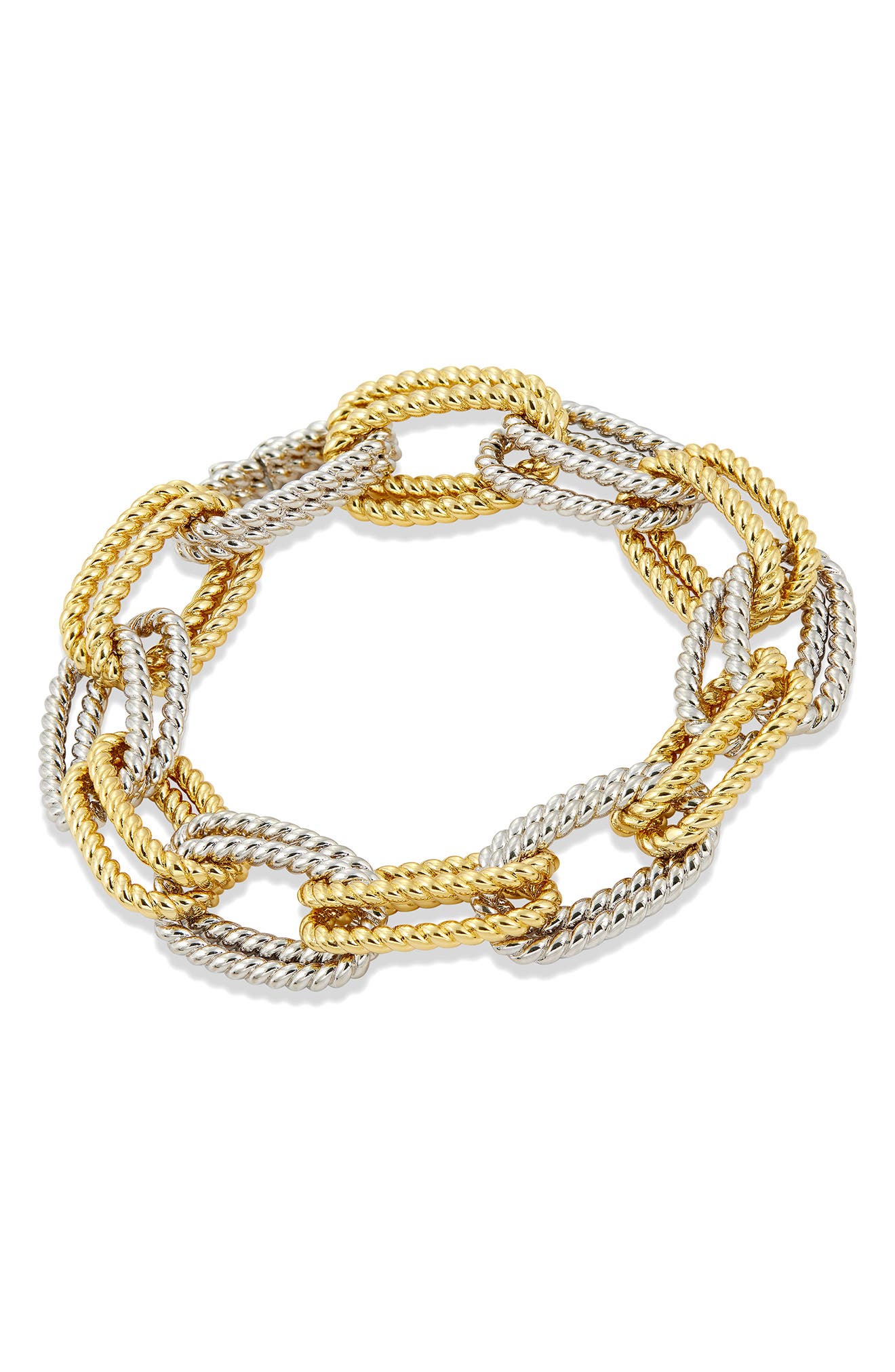 SAVVY CIE JEWELS Two-Tone Double Link Bracelet