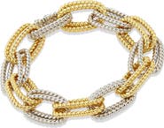 SAVVY CIE JEWELS Two-Tone Double Link Bracelet