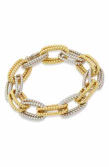 SAVVY CIE JEWELS Two-Tone Double Link Bracelet