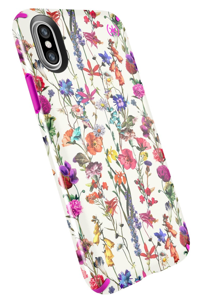 Presidio Inked iPhone X & Xs Case, Alternate, color, WHITEFLOWERS/ LIPSTICK PINK