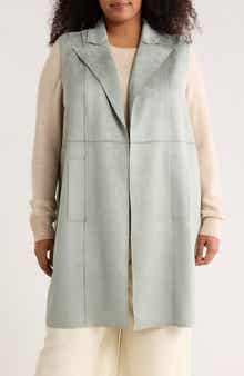 Faux Suede Notch Lapel Vest