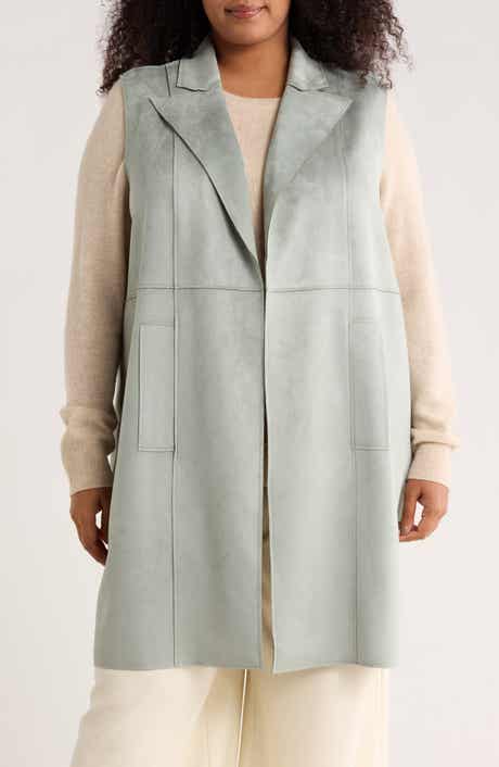 Faux Suede Notch Lapel Vest