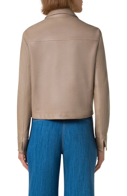 Akris Punto Pin Dot Lambskin Leather Jacket In Beige