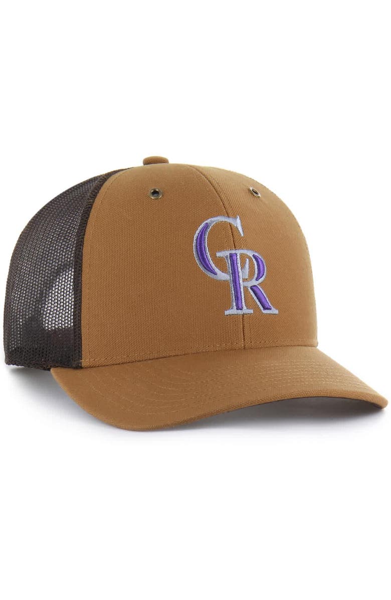 CARHARTT X 47 Men's Carhartt x '47  Brown Colorado Rockies Trucker Adjustable Hat, Alternate, color, Brown