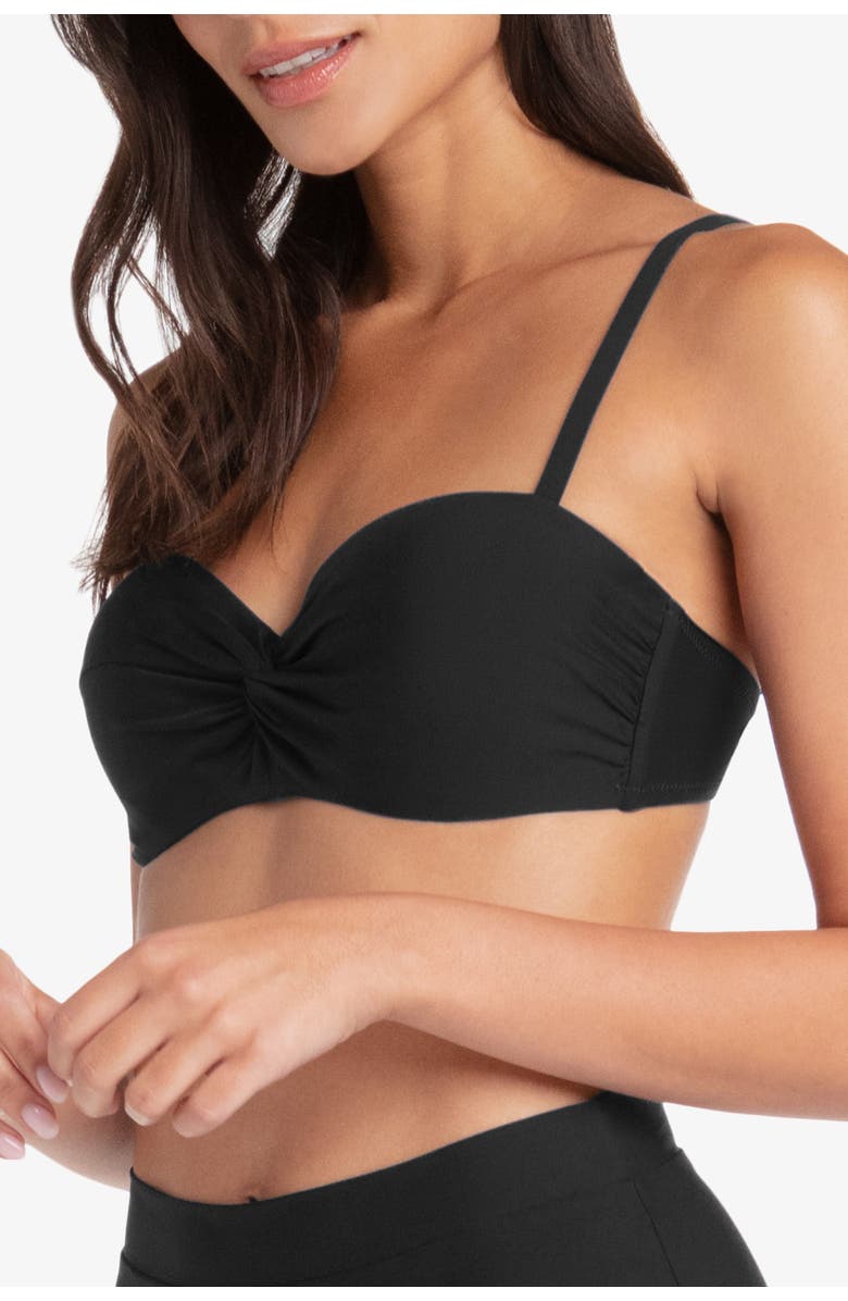 HELEN JON Twist Underwire Bra, Alternate, color, Black