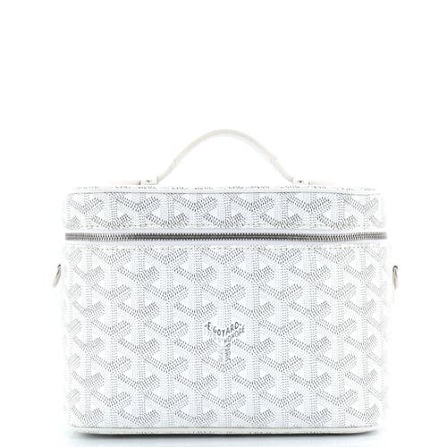 Pre-owned Goyard Goyard Muse Vanity Case Coated Canvas In White