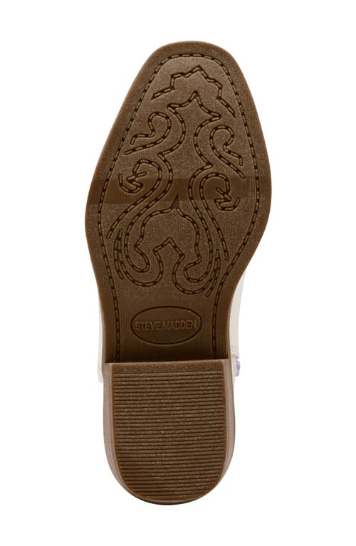 Steve Madden Kids' Peek Floral Western Boot In White