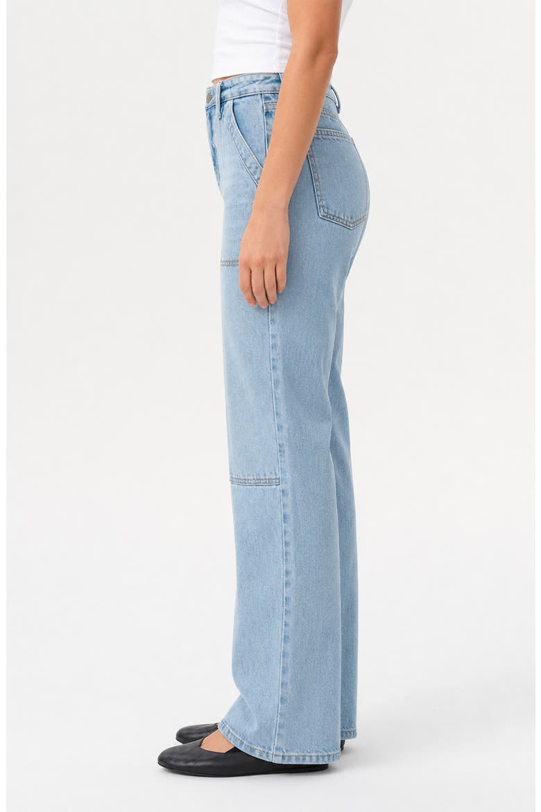 Seamed High Waist Wide Leg Jeans, Alternate, color, LIGHT BLUE