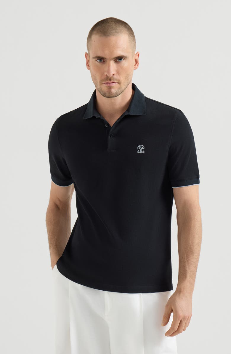 Brunello Cucinelli Piqué polo shirt, Main, color, Black