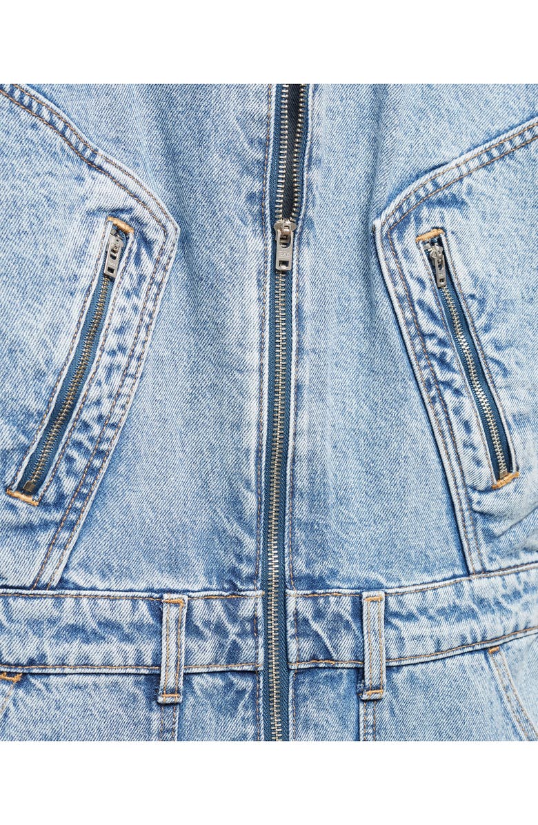 MANGO Long Sleeve Denim Jumpsuit, Alternate, color, 