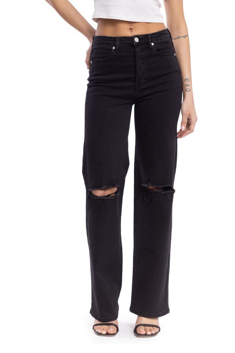 Franklin Distressed High Waist Wide Leg Jeans, Main, color, JUSTIFIED