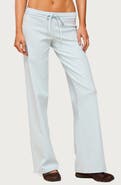 EDIKTED Claudia Stretch Cotton Straight Leg Drawstring Pants