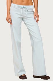 EDIKTED Claudia Stretch Cotton Straight Leg Drawstring Pants