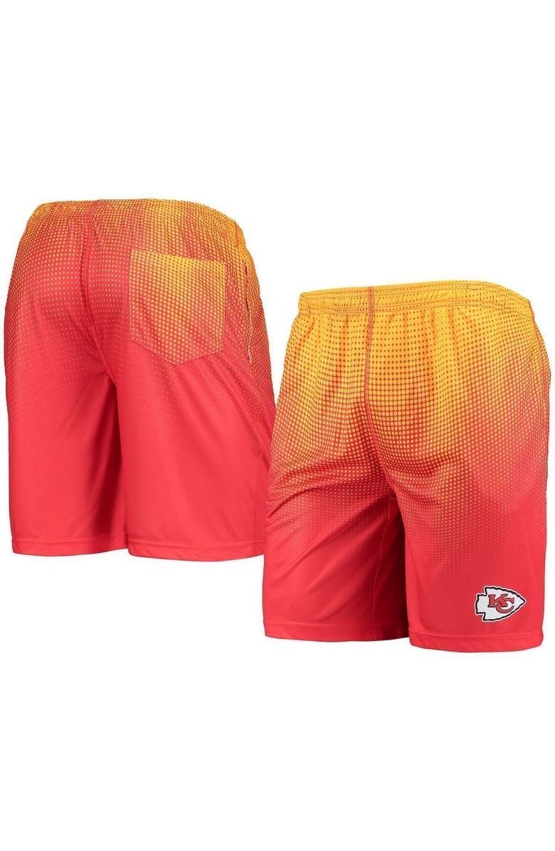 FOCO Men's FOCO Red/Gold Kansas City Chiefs Pixel Gradient Training Shorts, Alternate, color, 