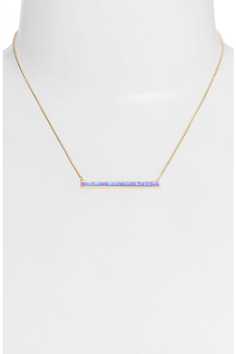 Kelsey Bar Necklace, Alternate, color, GOLD VIOLET OPAL OP51